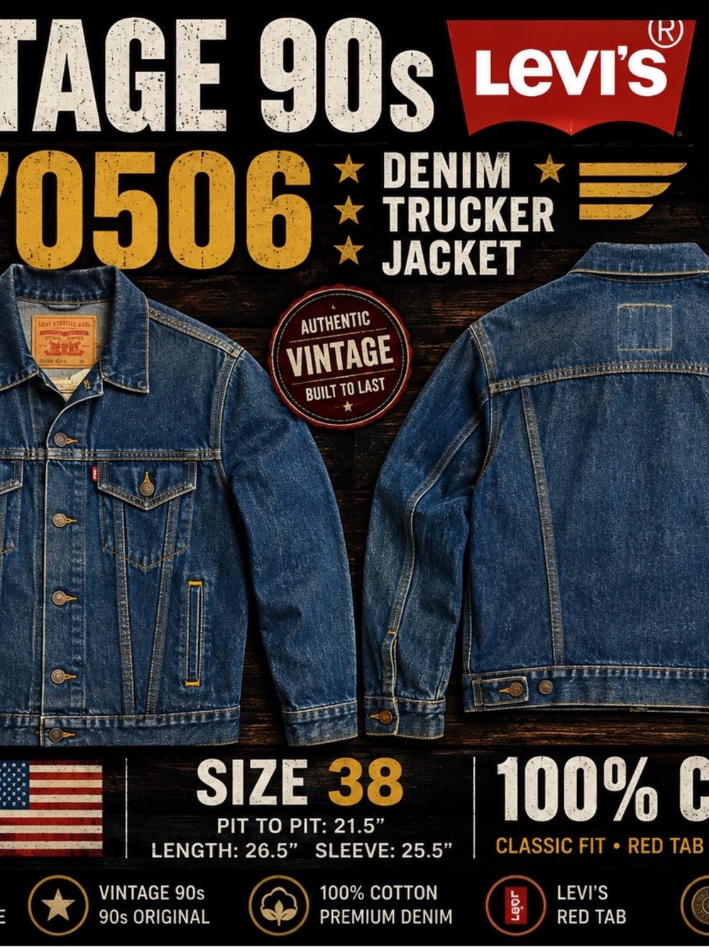 Levi's Dark Blue Denim Trucker Jacket